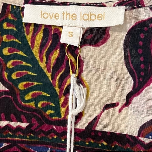 Love the Label New Ruffle Flutter Sleeve Floral Print V Neck Blouse Shirt S Boho - Picture 15 of 15